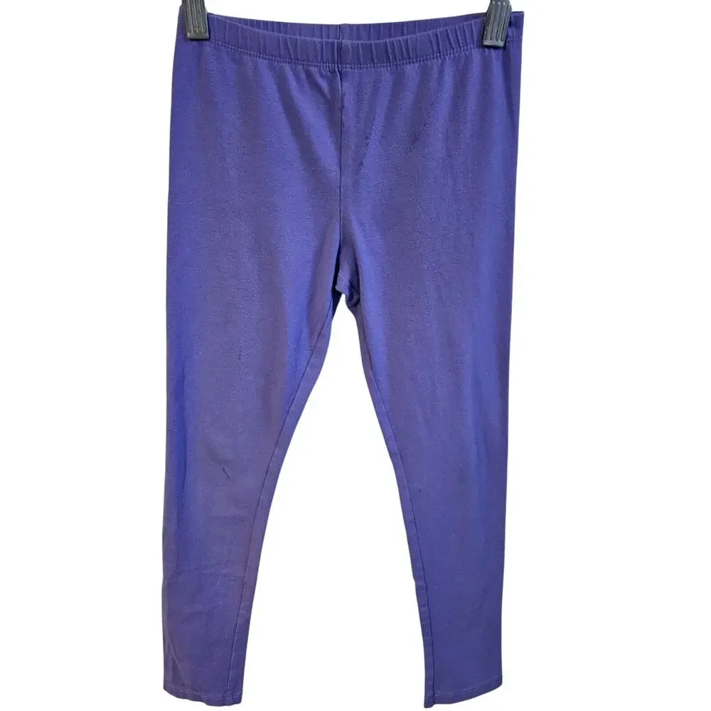 Children's Place Size M 7/8 Leggings Solid Purple Classic Stretch Cotton Casual
